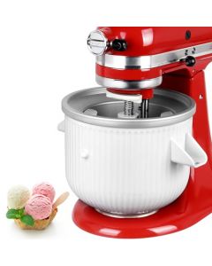 LETOMS - Accesorio para máquina de helados para Kitchenaid, tazón de helado congelado de 2 cuartos para batidora de soporte, 4.5/5/6/7QT, máquina de gelatina de sorbete para hielo casero, postre,