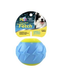 Fancy Pets Pelota Fetch Flash Color Azul con Sonido para Perro