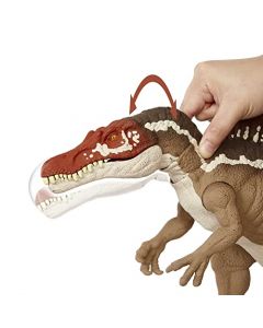 Mattel Jurassic World Extreme Chompin ' Spinosaurus - Figura de acción de Dinosaurio con mordida Enorme, diseño auténtico y articulaciones móviles