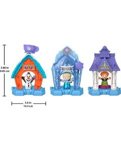 Fisher-Price Little People​ - Juego de Juguetes para niños pequeños de Disney Frozen Snowflake Village con Anna Elsa y Olaf para Edades Mayores de 18 Meses