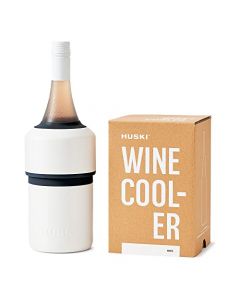 Huski enfriador de vino | Diseño premiado | Mantiene la botella de vino fría hasta 6 horas | Accesorio de vino | Hielera de última generación | Se adapta a algunas botellas de champaña (Blanco)