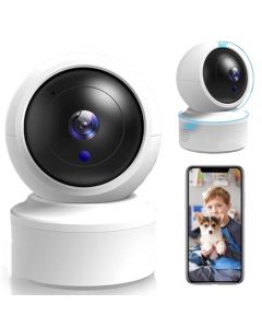 2K HD Cámara de Seguridad Interior,Cámara Wi-Fi de Seguridad Interior,3MP Cámara de Seguridad con Visión Nocturna,Audio Bidireccional y Detección de Movimiento 360 Grados para Hogar Bebé Mascota etc