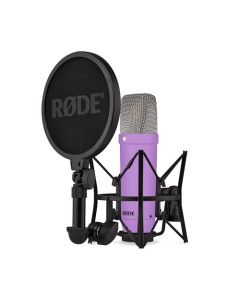 RØDE NT1 Signature Series - Micrófono de Condensador de diafragma grande con Soporte de Choque, Filtro Pop y Cable XLR para producción Musical, grabación Vocal, transmisión y podcasting (púrpura)