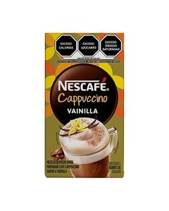 Nescafé Cappuccino Vainilla, Café Soluble, Caja con 6 Sticks de 22g c/u