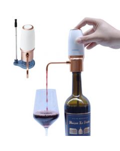 SYNWONG Decantador de vino eléctrico, aireador de vino inteligente y dispensador automático de vino con boquilla recargable por USB, un botón, gran regalo para los amantes de la evaluación del vino