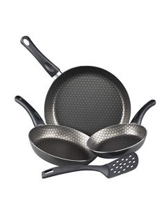 Cinsa Juego de sartenes Magnifica 3 piezas, Aluminio con antiadherente thermocell con utensilio de cocina, Negro (Sarten 24, 26 y 30 cm)