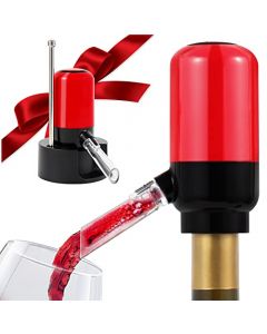 ESCLAP Aireador de vino, dispensador de vino, boquilla vertedora de vino eléctrica 2022. Decantador de vino inteligente de un botón. Bomba dispensadora de vino, el mejor regalo para los amantes del vino o para uso propio. (rojo, plástico ABS)