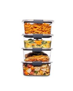 Rubbermaid Brilliance - Recipiente para alimentos, 4.7 tazas, paquete de 4, Transparente, 4.7 Cup, 4-Pack, 1, 4