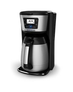 BLACK + DECKER - Cafetera térmica Black & Decker CM2035B para 12 tazas, color negro y plateado