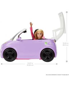 Barbie Vehículo para Muñecas Color Morado con “estación de Carga” para niñas de 3 años en adelante