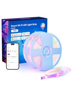 Tiras Inteligente LED Wi-Fi Luces LED RGB 10 metros, Tira, Admite DIY. Compatible con HomeKit Siri, Alexa, Google Assistant y SmartThings. Decoración de la Habitación, meross.