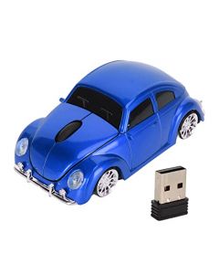 Ratón de Coche, 1600 dpi 2,4 GHz, Ratón Inalámbrico para Juegos, Ratón Deportivo con Forma de Coche con Receptor USB, Modo de Suspensión Automática, Ratón Inalámbrico con Luz LED (Azul)