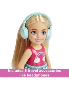 Barbie Muñeca Chelsea Viajera con más de 5 Accesorios para niñas de 3 años en adelante