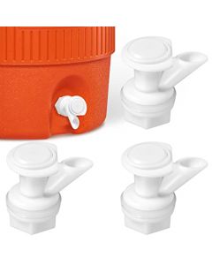 3 espigas de agua con botón de presión, repuesto de plástico blanco, espiga reutilizable compatible con Igloo de 2, 3, 5 y 10 galones, sin BPA, espiga duradera de 5 galones (blanco)