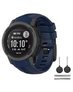 Correa deportiva compatible con Garmin Instinct/Instinct 2, correa de silicona ajustable de repuesto para Garmin Instinct 2 Solar/Tide/Tactical (azul marino)