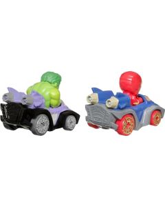 Hot Wheels RacerVerse Vehículo de Juguete Iron Man y Hulk para niños de 3 años en adelante