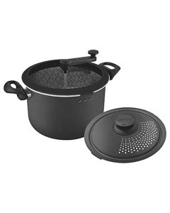 TRAMONTINA - Olla Spaguetera Paris, Aluminio, Antiadherente, de Cocina, Capacidad 5.7 L, Color Negro