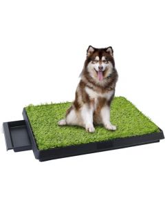 Pasto Entrenador para Perro con Bandeja Inodoro, Tapete Entrenador Pasto Sintético para Cachorro, Inodoro Baño Grande para Perro Gato Césped, Orinal para Mascota Lavable Interior Exterior Portátil