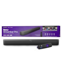 Roku Streambar Pro | Dispositivo de transmisión 4K HDR y Barra de Sonido cinematográfica Todo en uno, Control Remoto de Voz, TV Gratis y en Vivo, Negro