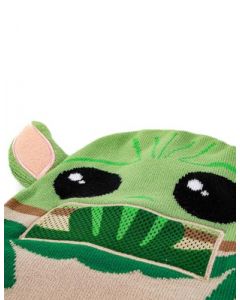 Star Wars Concept One Gorro para Niño y Niña Tejido Original Diseño The Mandalorian Cabeza The Child con Orejas Color Verde