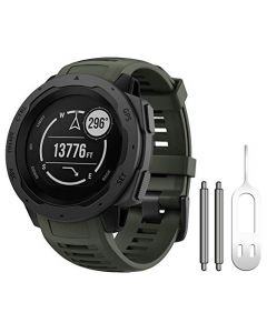 ANCOOL Compatible con Garmin Instinct Bands, correa de silicona suave de repuesto para Garmin Instinct Esports/Solar/Tide/Tactical GPS Smartwatch (verde oliva)