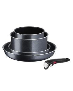 T-fal Ingenio XL Force Batería de Cocina de 5 piezas con Mango Removible, Antiadherente Titanium, tecnología Thermo-Señal y difussion base, Multifuncional, L1589502