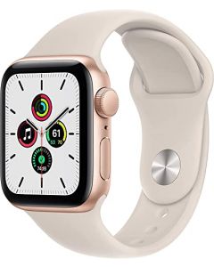 Apple Watch SE (GPS, 40 mm) - Caja de aluminio dorado con correa deportiva Starlight - Regular (Reacondicionado)