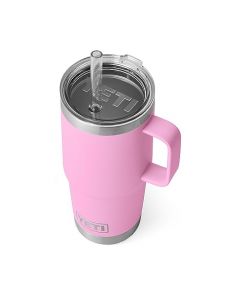 YETI Rambler - Taza de paja de 25 onzas, aislada al aspiradora, acero inoxidable, color rosa