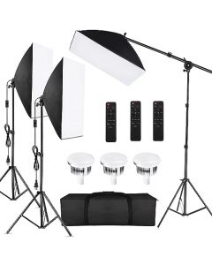 Camerina Kit De Iluminación para Fotografía Studio Photography Light Kit Softbox Luz para Fotografia Juego de Iluminación con 85W 2800K-5700K Luz LED de Temperatura Bicolor