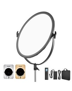 NEEWER LED Bi-Color Ronda de Iluminación, Ultra Delgado Borde de Estudio Flapjack Luz, 18 ''/45,5cm 70W Regulable Retrato de Luz con Adaptador de CA / 2.4G (Batería/Soporte de Luz No Incluido)