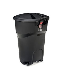 Rubbermaid Roughneck - Papelera enrollable, 32 galones, color negro