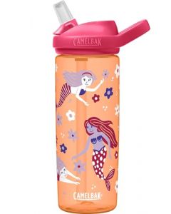 CamelBak Eddy+ Botella de Agua para niños de 20 onzas con Tritan Renew, Parte Superior de Pajita, a Prueba de Fugas Cuando está Cerrado, Sirena Floral Retro