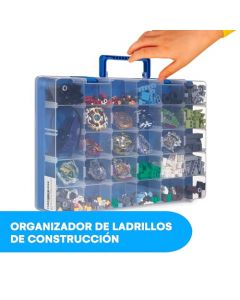 Estuche Para Beyblade Bins & Things Almacenaje de Juguetes, Organizador de Juguetes con 30 Compartimentos - Caja de Juguetes Compatible con Hot Wheels, Lego, lol Surprise, Matchbox, Barbie