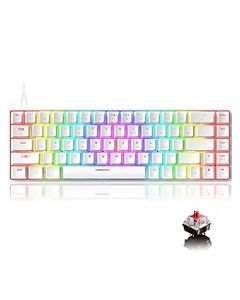 Teclado Mecanico 60% Gamer, Easytao RGB Teclados Mecánico Gaming de Red Switch, con 18 Efectos Iluminación RGB, 68 Teclas Keyboard Anti-Ghosting USB Tipo C para PC/Mac con Windows 7, 8, 10, 11