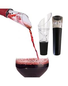 Trovety - Aireadores de 360 grados para vino, difusor 2 en 1, oxigenador y dispensador de vertido, se adapta a botellas estándar, plástico acrílico, goma de silicona, acero inoxidable, regalos de sumiller, accesorios