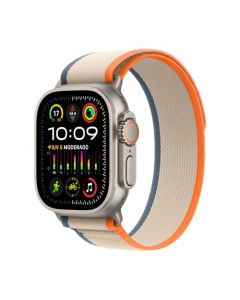 Apple Watch Ultra 2 [GPS+Cellular] caja de titanio de 49 mm robusta y correa Trail naranja/beige (M/L) (Smartwatch).GPS de precisión, Botón de Acción,batería para varios días,brillante pantalla Retina