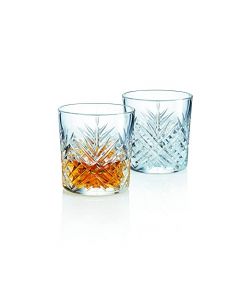 Eugene | Juego de 4 Vasos de Vidrio de 300 ml | Cristal Cortado | Vasos de cristal | Vasos de whisky | regalos para hombre para hombres | Para beber Bourbon, Vodka, Tequila, Ron, Coñac, Cócteles, Whisky.