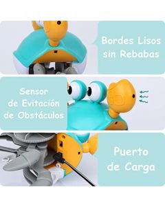 KIDS CHOICE Cangrejo Juguete, Juguete para Niño Interactivo con Música, Crawling Crab Toy para Interacción con Niños 3+, Cangrejo Recargable con Luz Suave, Regalo Cumpleaños, Navidad