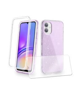 YAPANIZCEL Funda para Samsung A05 para Mujer con Brillantes COMPUESTA DE Tres Piezas Resistente (Morado)