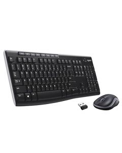 Logitech MK270 Combo Teclado Inalámbrico en Español y Mouse, para Windows, 2,4 GHz Inalámbrico, Mouse Compacto, 8 Botones de Acceso Multimedia, Batería de 2 Años, para PC, Laptop - Negro