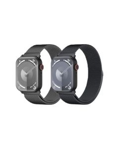 JESWO 2 Piezas Correas para Apple Watch 42/44/45/49mm, Acero Inoxidable Magnética Extensible Compatible con iWatch SE/SE2, Apple Watch Series 9/8/7/6/5/4/3/2/1, Apple Watch Ultra/Ultra 2