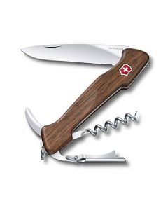 Victorinox Wine Master Madera de Nogal con Funda de Piel, 130 mm, 6 Usos