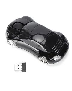 Ratón Inalámbrico de 2,4 G, Ratón Inteligente con Forma de Coche, Ratón Inalámbrico Portátil para Portátil, con Receptor USB, Posicionamiento óptico, Ahorro de Energía Inteligente,(Negro)