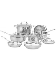 Cuisinart - Juego de utensilios de cocina de 11 piezas, colección clásica de acero inoxidable del chef 77-11G