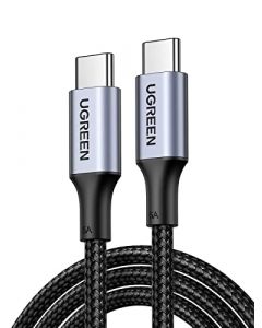 UGREEN Cable USB Tipo C a C 100W 20V 5A, Cable Carga Rápida Type C a C Compatible con iPhone 15, MacBook Pro, MacBook Air, iPad Pro, Galaxy S24/23/22,Galaxy Note 20, Google Pixelbook, DELL XPS 17, 2M