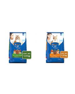 Purina Cat Chow Defense Plus Hogareños Alimento seco para Gatos Adultos Sabor Carne, Bulto de 1.5kg + Cat Chow Delimix con Defense Plus Alimento seco para Gatos Adultos, Bulto de 1.5kg