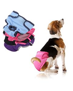 Pañales Femeninos Lavables para Perros, pañales Reutilizables envueltos Pantalones fisiológicos para Hembras Pa Al para Perro, súper absorbentes y cómodos(L,Rosa)