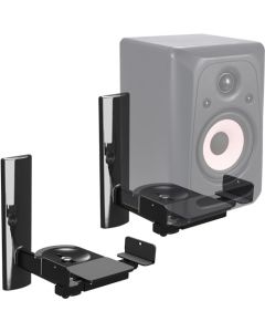 FDM Soporte de pared universal para altavoz, un par de soporte de soporte de altavoz con rotación e inclinación para altavoces de sonido (negro)