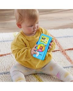 Fisher-Price Rie y Aprende Juguete para Bebés Reproductor de Música Canta Conmigo con 4 botones, una pantalla iluminable y geniales canciones educativas para bebés de 6 meses en adelante