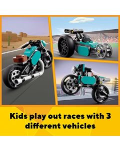 Lego® Creator 31135 Moto Clásica; Incluye Modelos alternativos de una Moto callejera; Juguete de Regalo para niños y niñas a Partir de 8 años (128 Piezas)